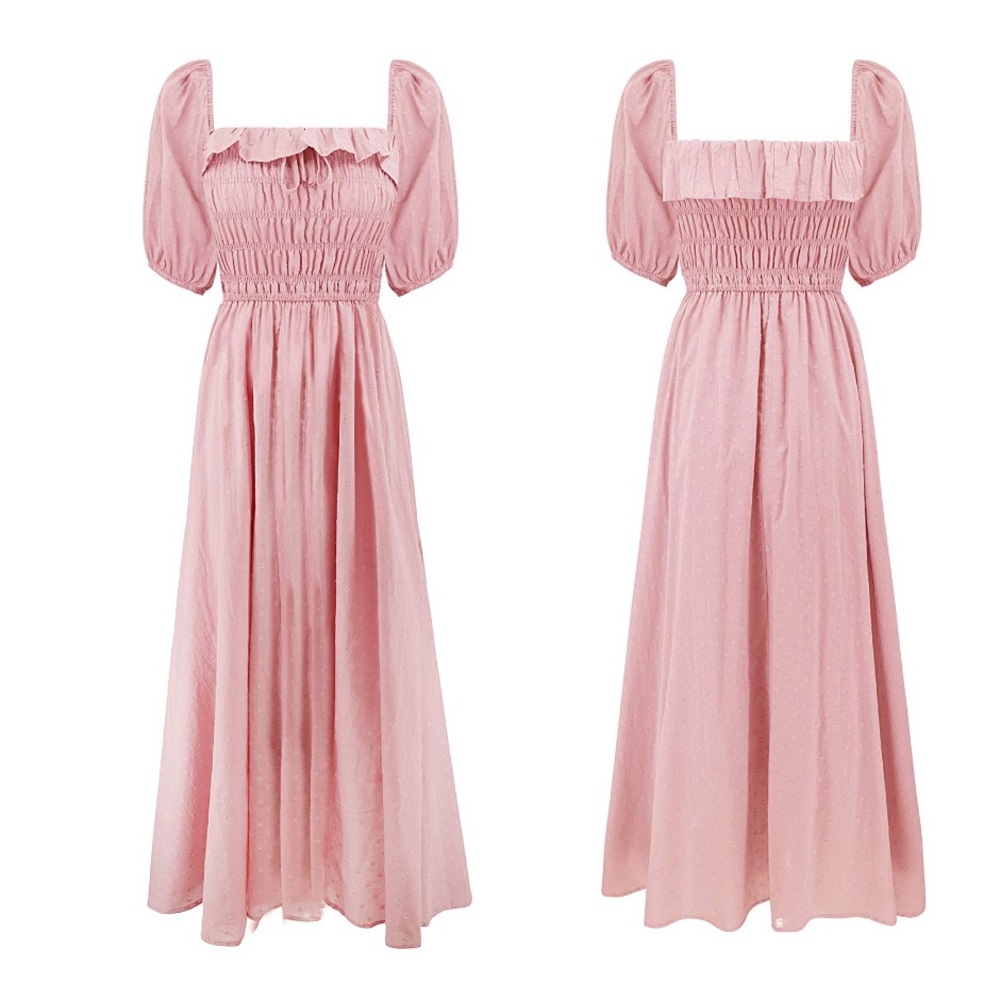 Shirred Midi Dress